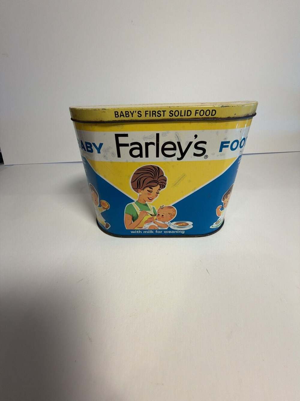 Vintage‎ Farley's Baby Food Infant Feeding Rusks Advertising Metal Tin